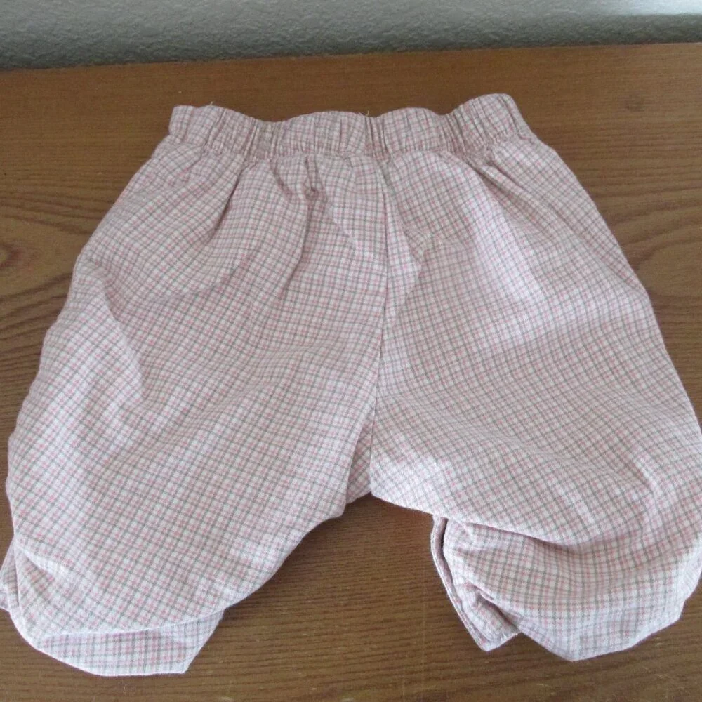 Baby Gap Pull On Pants Infant Girls 3-6M Pink Brown Plaid Elastic Jogger Bottoms